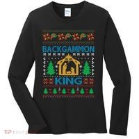 Backgammon King Ugly Christmas Women's Long Sleeve Shirt thumb 0
