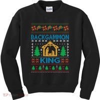 Backgammon King Ugly Christmas Kids Sweatshirt thumb 0