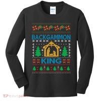 Backgammon King Ugly Christmas Kids Long Sleeve Shirt thumb 0