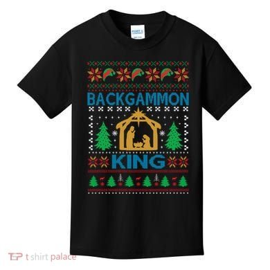 Backgammon King Ugly Christmas Kids T-Shirt