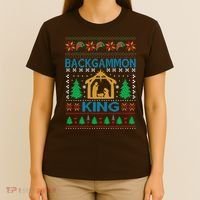 Backgammon King Ugly Christmas T-Shirt thumb 4