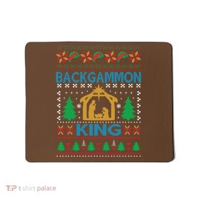 Backgammon King Ugly Christmas Mousepad