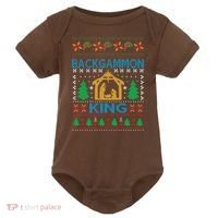 Backgammon King Ugly Christmas Baby Bodysuit thumb 0