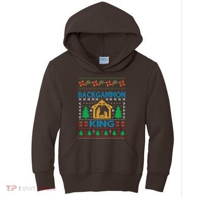 Backgammon King Ugly Christmas Kids Hoodie