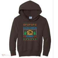 Backgammon King Ugly Christmas Kids Hoodie thumb 0