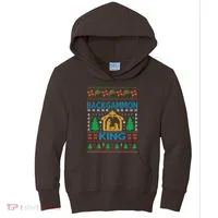 Backgammon King Ugly Christmas Kids Hoodie thumb 0