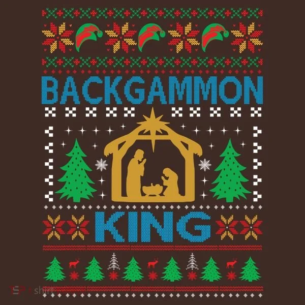 Backgammon King Ugly Christmas Kids Hoodie