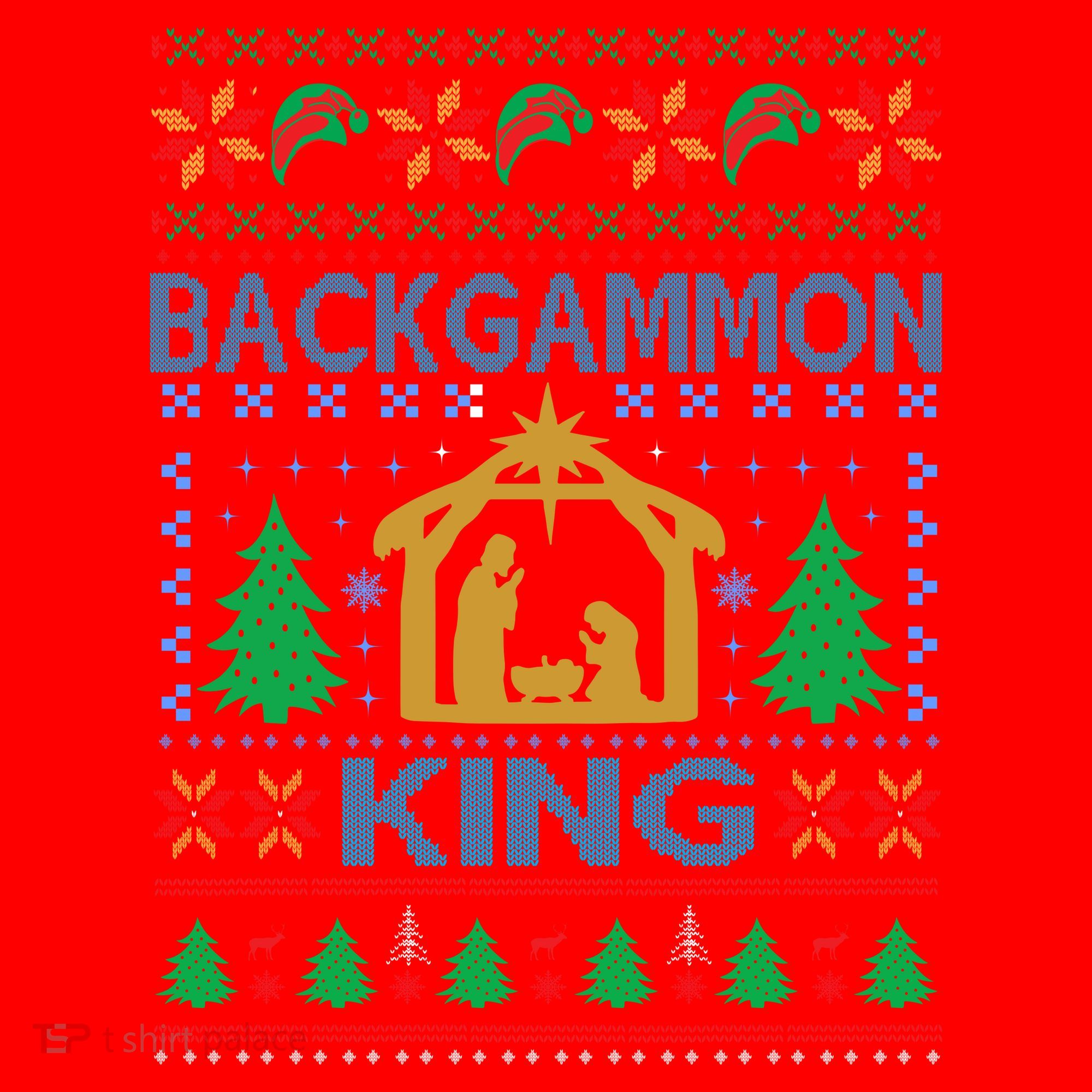 Backgammon King Ugly Christmas Santa Hat