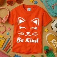 Be Kind Unity Day Anti Bullying Kitten Kids T-Shirt thumb 3