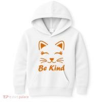 Be Kind Unity Day Orange Anti Bullying Kitten Kids Hoodie thumb 0