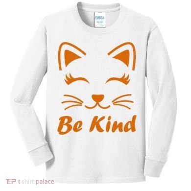 Be Kind Unity Day Orange Anti Bullying Kitten Kids Long Sleeve Shirt