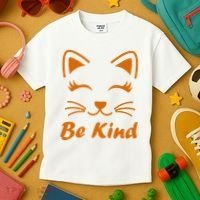 Be Kind Unity Day Orange Anti Bullying Kitten Kids T-Shirt thumb 3