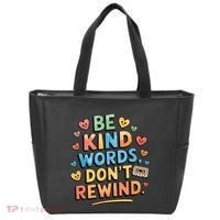 Be Kind Words DonT Rewind Funny Tote Bag thumb 0