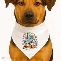 Be Kind Words DonT Rewind Funny USA-Made Doggie Bandana thumb 1