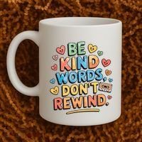Be Kind Words DonT Rewind Funny Coffee Mug thumb 2