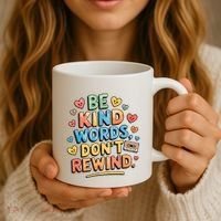 Be Kind Words DonT Rewind Funny Coffee Mug thumb 3