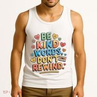 Be Kind Words DonT Rewind Funny Tank Top thumb 3