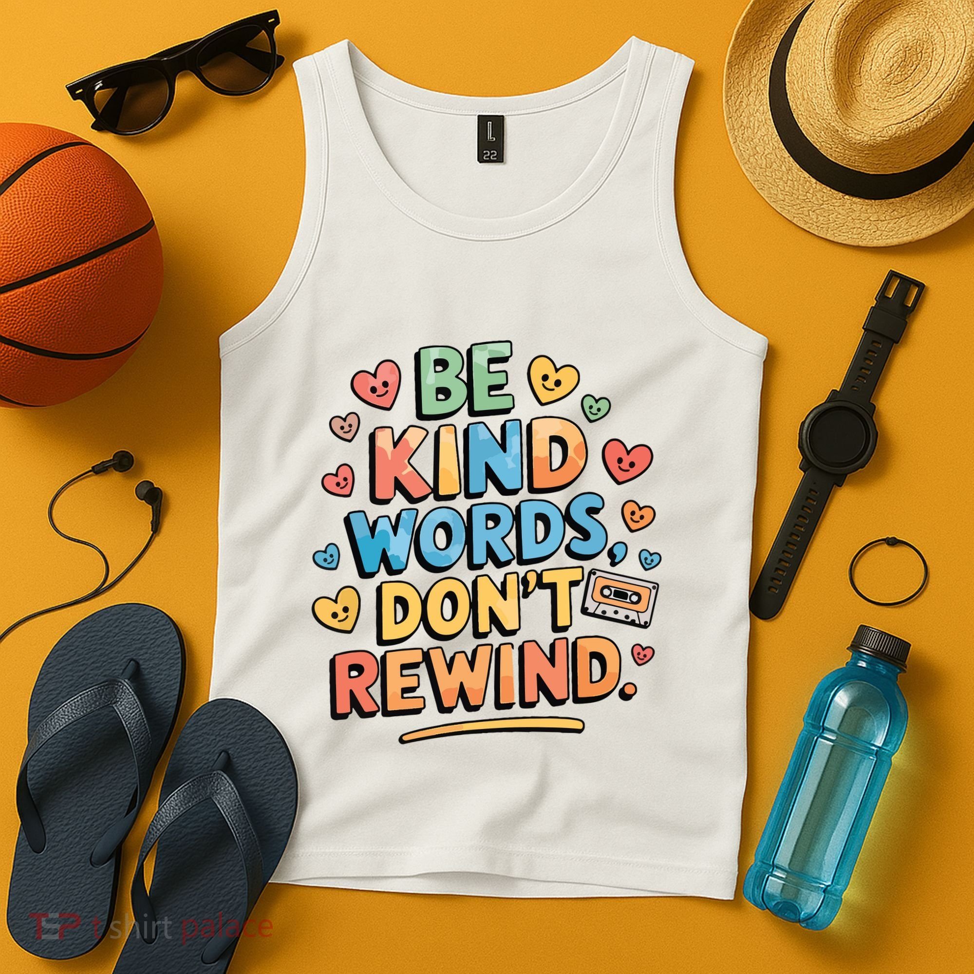 Be Kind Words DonT Rewind Funny Tank Top