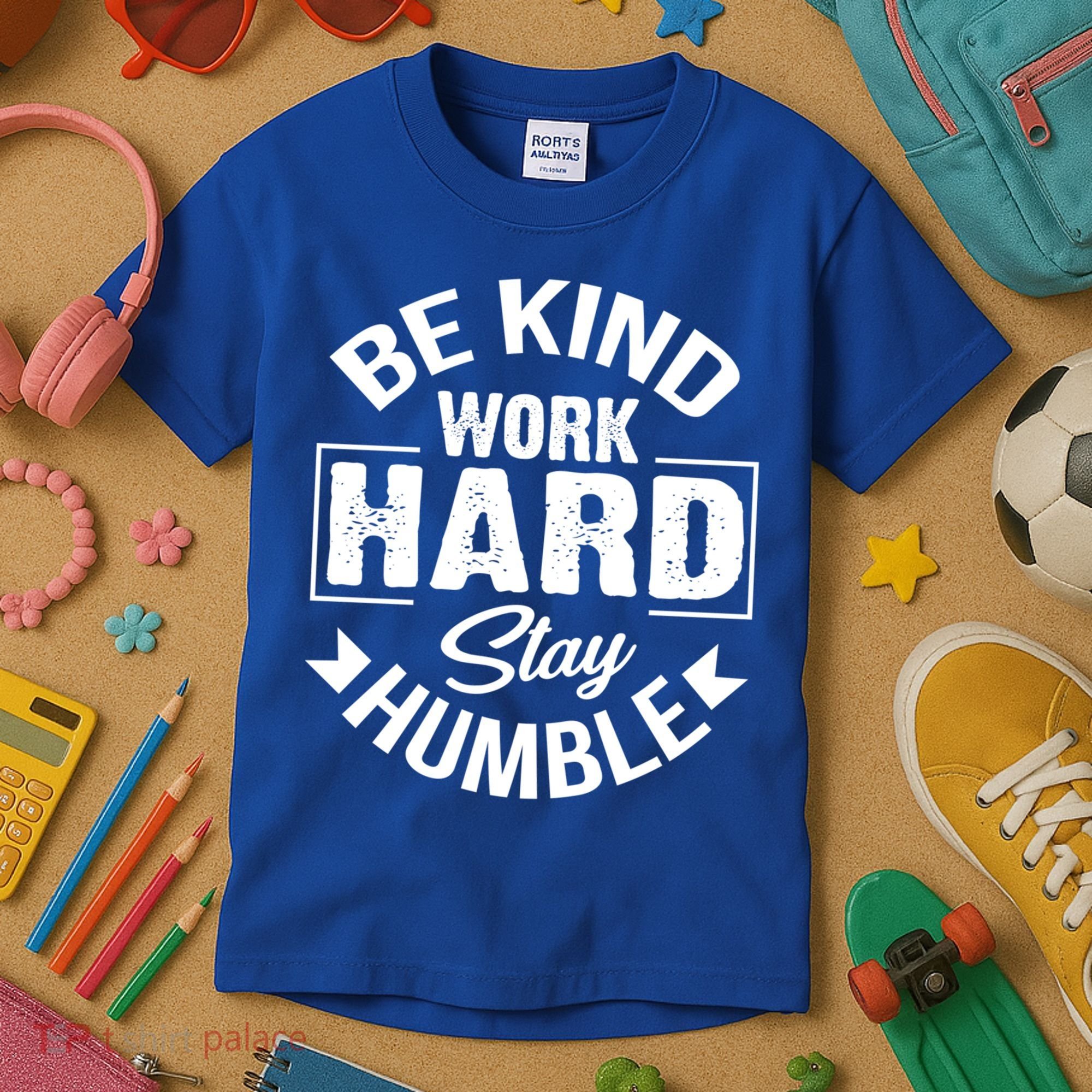Be Kind Work Hard Stay Humble Hustle Inspiring Quotes Saying Cute Gift Kids T-Shirt