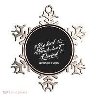 Be Kind Words Dont Rewind Orange Anti Bullying Unity Day Ornament thumb 0