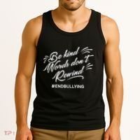 Be Kind Words Dont Rewind Orange Anti Bullying Unity Day Tank Top thumb 3