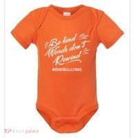 Be Kind Words Dont Rewind Orange Anti Bullying Unity Day Baby Bodysuit thumb 0
