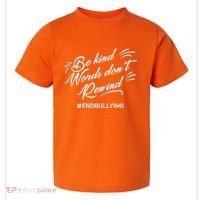 Be Kind Words Dont Rewind Orange Anti Bullying Unity Day Toddler T-Shirt thumb 0