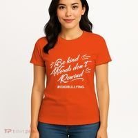 Be Kind Words Dont Rewind Orange Anti Bullying Unity Day Women's T-Shirt thumb 4