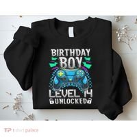 Birthday Level 14 Unlocked Gamer 14th Birthday Gift Sweatshirt thumb 2