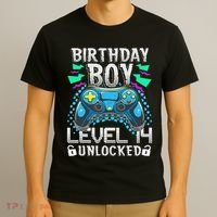 Birthday Level 14 Unlocked Gamer 14th Birthday Gift T-Shirt thumb 3