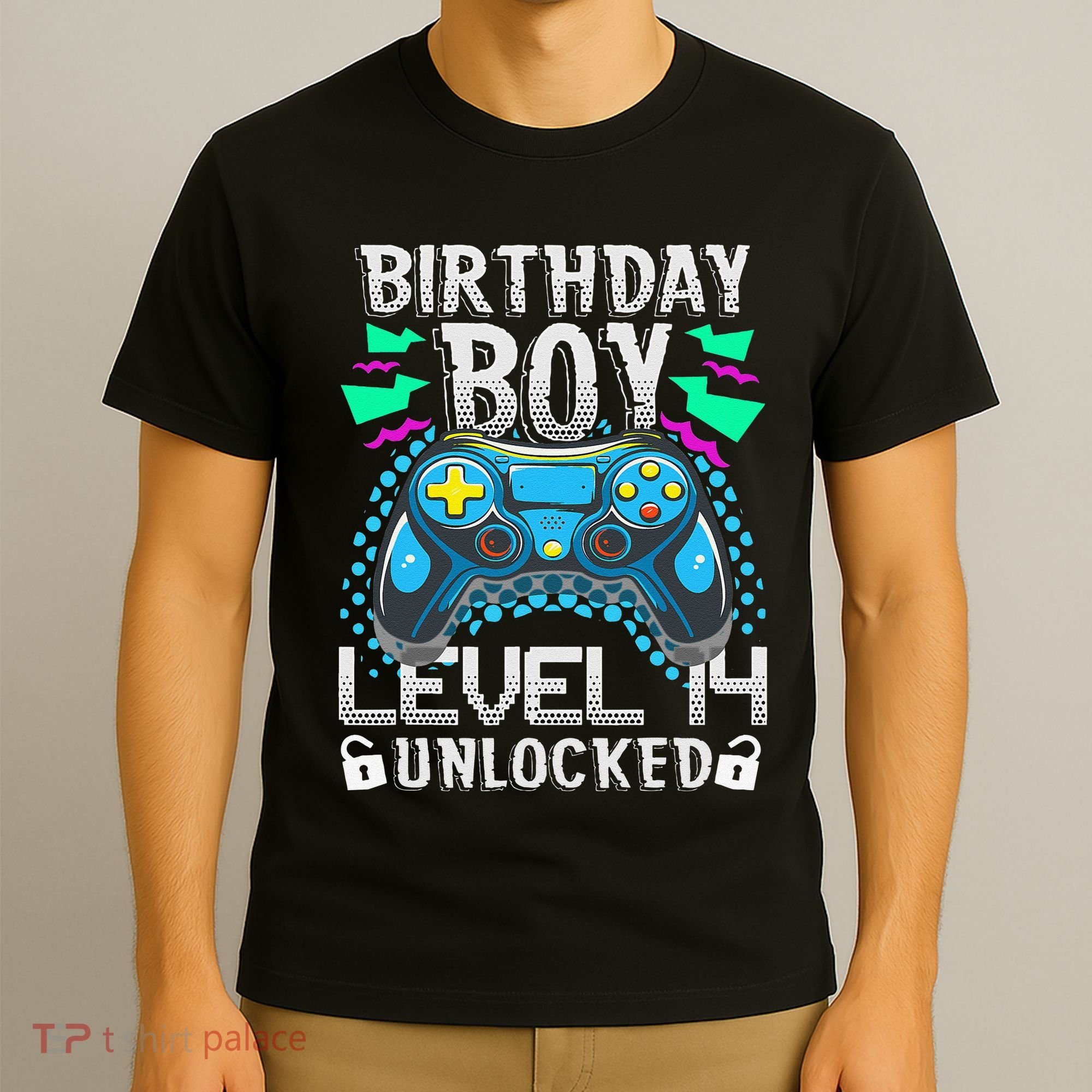 Birthday Level 14 Unlocked Gamer 14th Birthday Gift T-Shirt