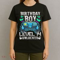 Birthday Level 14 Unlocked Gamer 14th Birthday Gift T-Shirt thumb 4