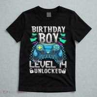 Birthday Level 14 Unlocked Gamer 14th Birthday Gift T-Shirt thumb 5
