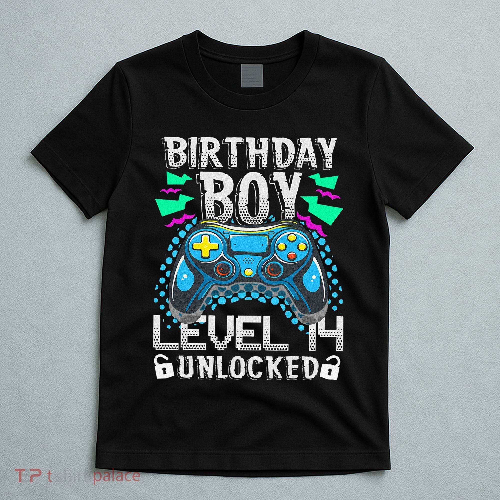 Birthday Level 14 Unlocked Gamer 14th Birthday Gift T-Shirt