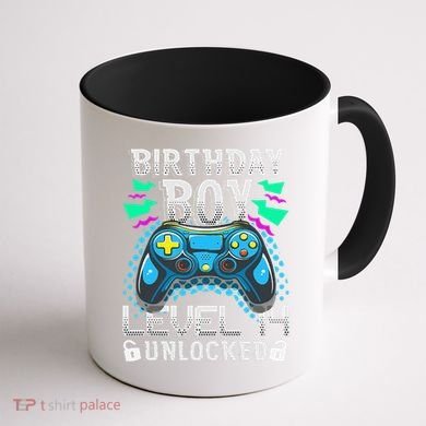 Birthday Level 14 Unlocked Gamer 14th Birthday Gift Coffee Mug back