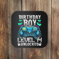 Birthday Level 14 Unlocked Gamer 14th Birthday Gift Coaster thumb 0
