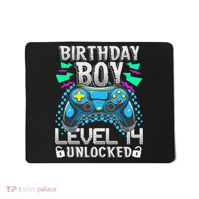 Birthday Level 14 Unlocked Gamer 14th Birthday Gift Mousepad