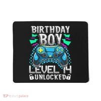 Birthday Level 14 Unlocked Gamer 14th Birthday Gift Mousepad thumb 0
