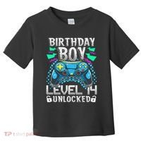 Birthday Level 14 Unlocked Gamer 14th Birthday Gift Toddler T-Shirt thumb 0