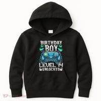 Birthday Level 14 Unlocked Gamer 14th Birthday Gift Kids Hoodie thumb 0