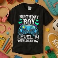 Birthday Level 14 Unlocked Gamer 14th Birthday Gift Kids T-Shirt thumb 3
