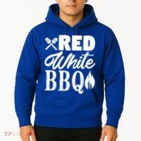 Bbq Lover 4th Of July Funny Red White Bbq Cool Gift Hoodie thumb 2
