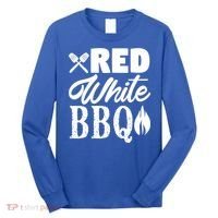 Bbq Lover 4th Of July Funny Red White Bbq Cool Gift Long Sleeve Shirt thumb 0