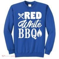 Bbq Lover 4th Of July Funny Red White Bbq Cool Gift Sweatshirt thumb 0