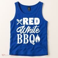 Bbq Lover 4th Of July Funny Red White Bbq Cool Gift Tank Top thumb 2