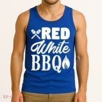 Bbq Lover 4th Of July Funny Red White Bbq Cool Gift Tank Top thumb 3
