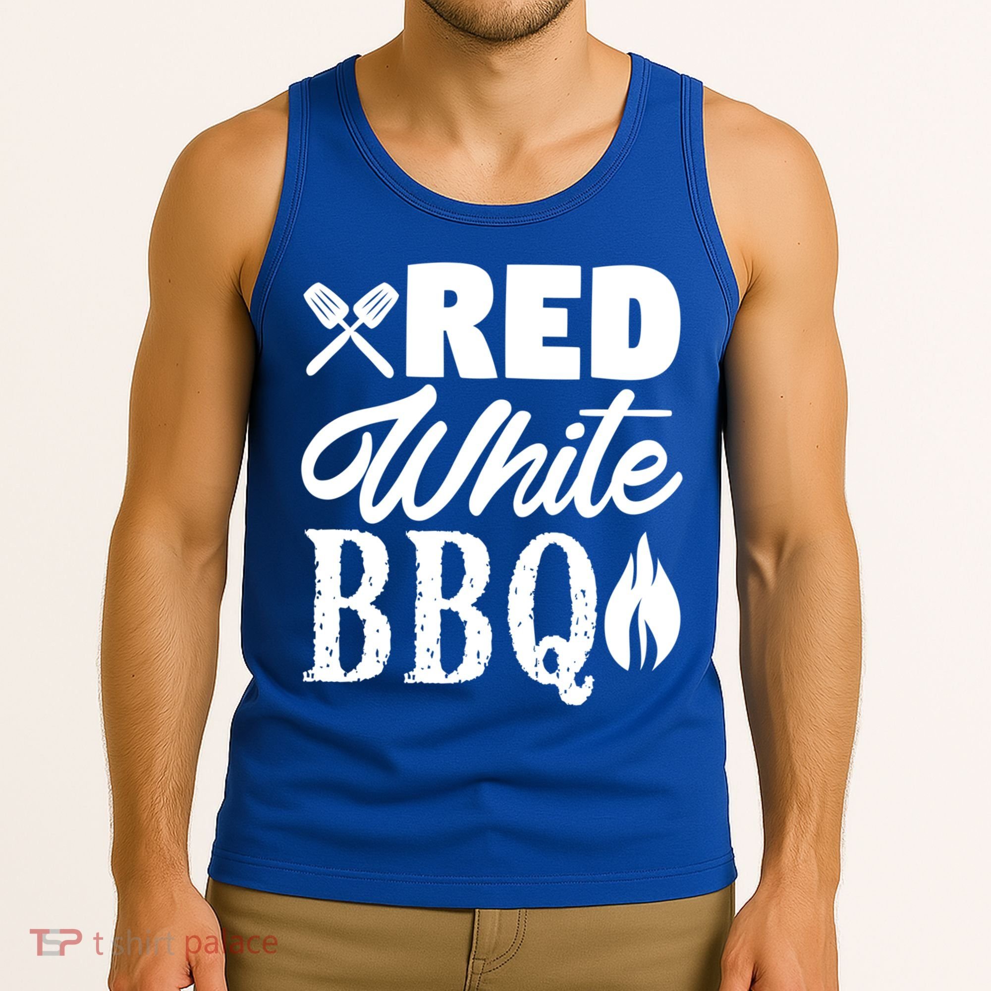Bbq Lover 4th Of July Funny Red White Bbq Cool Gift Tank Top