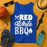 Bbq Lover 4th Of July Funny Red White Bbq Cool Gift Tank Top thumb 4