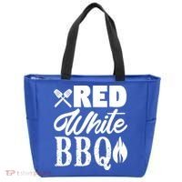 Bbq Lover 4th Of July Funny Red White Bbq Cool Gift Tote Bag thumb 0