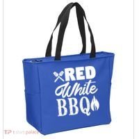 Bbq Lover 4th Of July Funny Red White Bbq Cool Gift Tote Bag thumb 2
